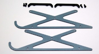 ALIGN T-REX 450 BLUE CARBON FIBER LANDING GEAR SET (11770B)