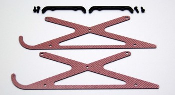 ALIGN T-REX 450 REPLACEMENT RED CARBON FIBER LANDING GEAR SIDES (11771R)