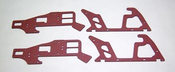 ALIGN T-REX 450 RED CARBON FIBER FRAME SET (4 PIECES) (11706R)